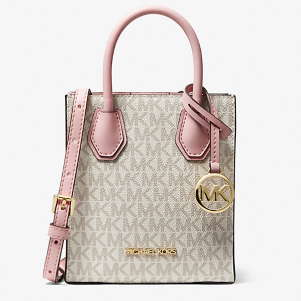 Michael Kors Mercer Pink and Cream‎ Crossbody Bag - Picture 3 of 11